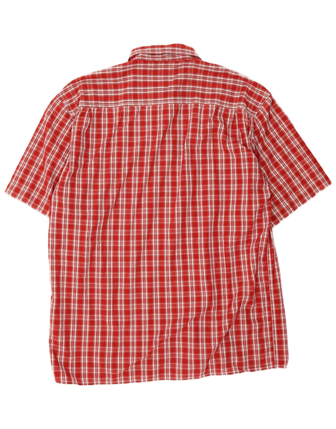 WRANGLER Mens Short Sleeve Shirt XL Red Check Cotton