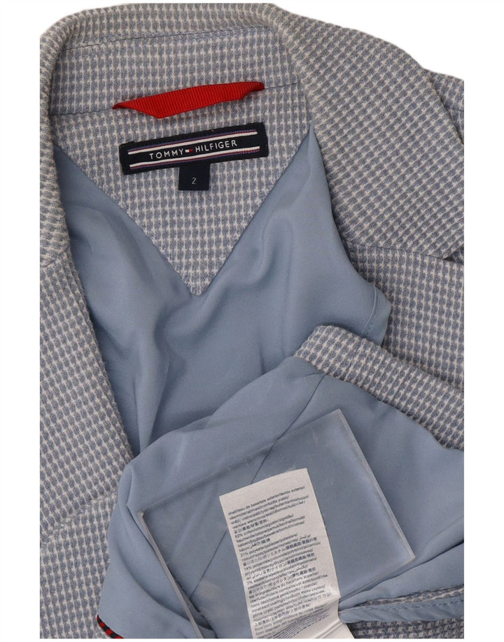 TOMMY HILFIGER Veste blazer à 2 boutons pour femme US 2 XS Bleu à carreaux en coton