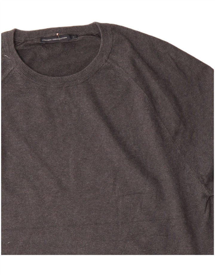 FRENCH CONNECTION Sweat-Shirt Homme Gris Coton Large