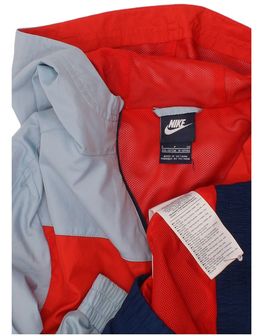 Veste de pluie à capuche Nike pour garçon 8-9 ans Small Bleu marine Colourblock