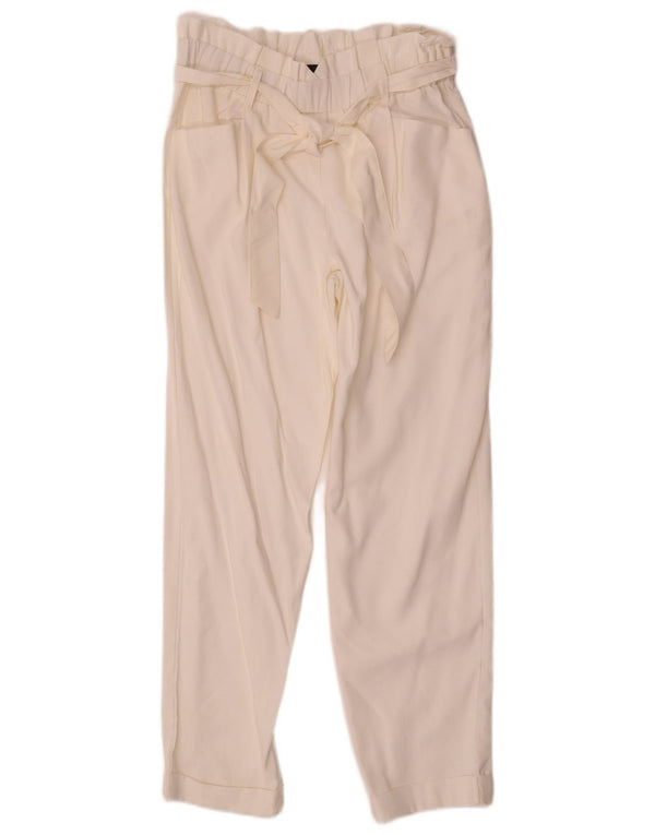 Pantalon décontracté taille haute Trafaluc Zara Femme Medium W28 L27 Blanc cassé
