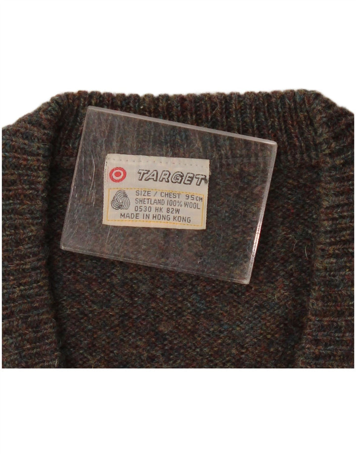 vintage Mens Vest Tank Top Petit Gris Argyle/Diamond Wool