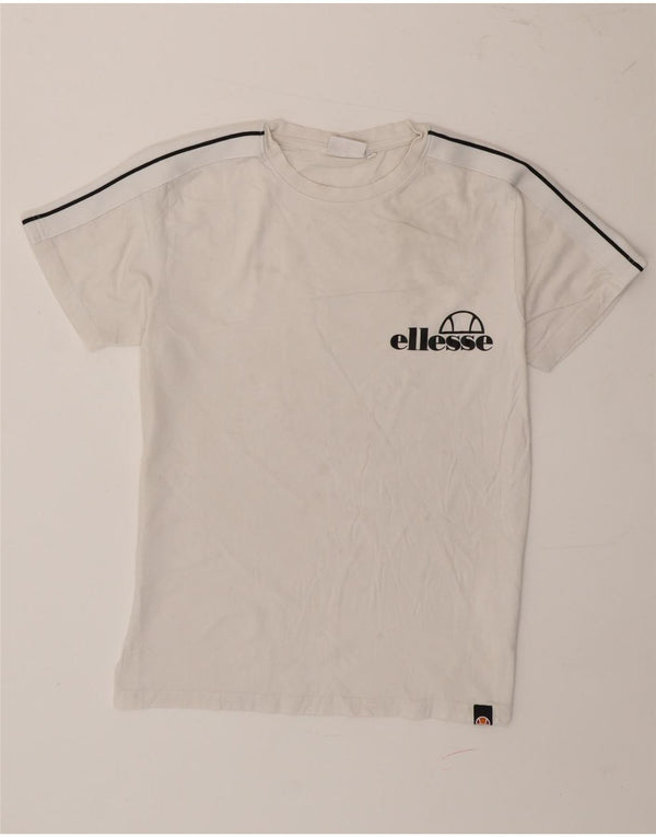 Ellesse T-Shirt Graphique Top XS Blanc Colourblock Coton Homme