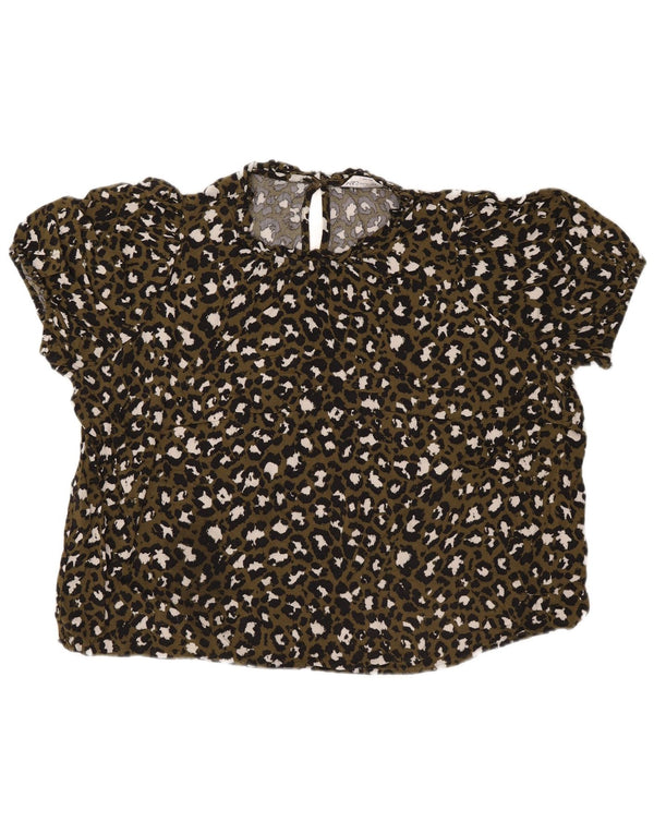 Marks & Spencer Chemisier pour femme UK 22 3XL Kaki Animal Print Viscose