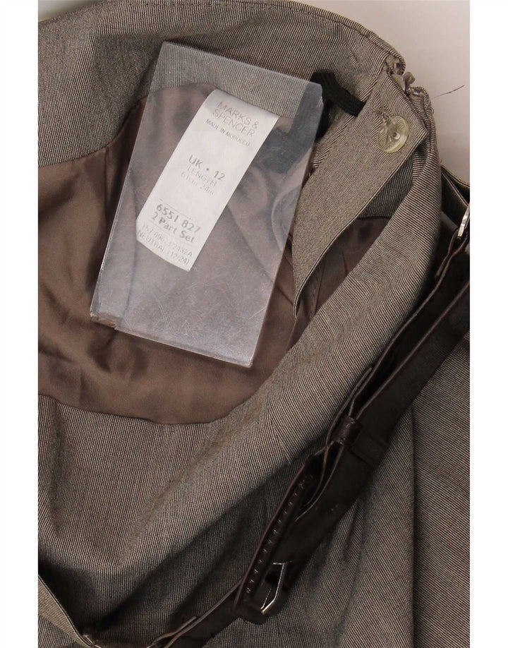 Marks & Spencer Jupe évasée pour femme UK 12 Medium W30 Beige Polyester