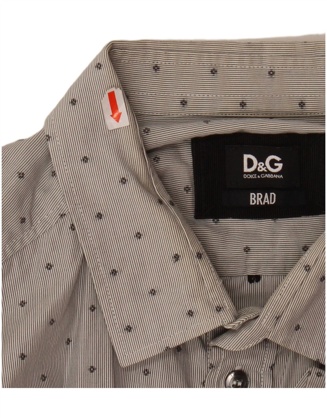 DOLCE & GABBANA Chemise BRAD Homme Gris Moyen Coton Taché
