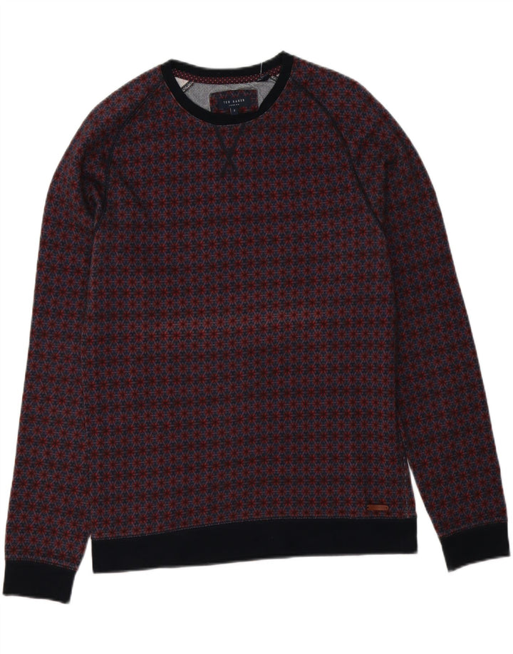 Ted Baker Pull à col rond pour homme Taille 3 Medium Multicolore Floral
