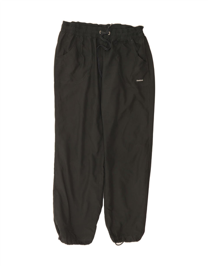 REEBOK Womens Tracksuit Trousers Joggers UK 16 Large  Black Polyester Vintage Reebok and Second-Hand Reebok from Messina Hembry 