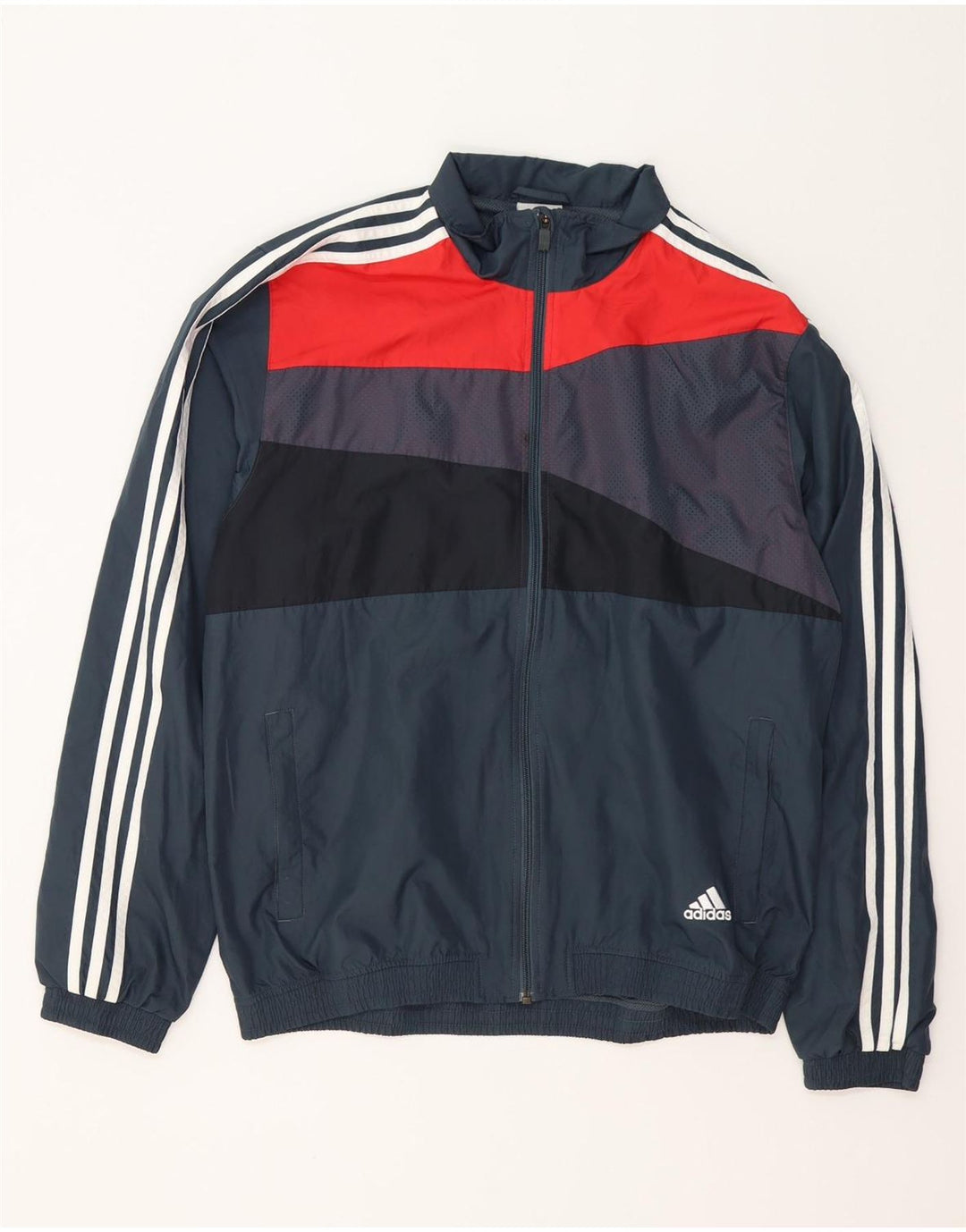 ADIDAS Veste de survêtement pour homme UK 44/46 Large Bleu marine Colourblock