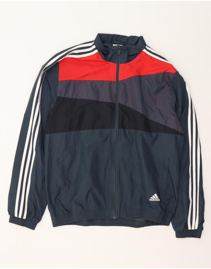 ADIDAS Veste de survêtement pour homme UK 44/46 Large Bleu marine Colourblock
