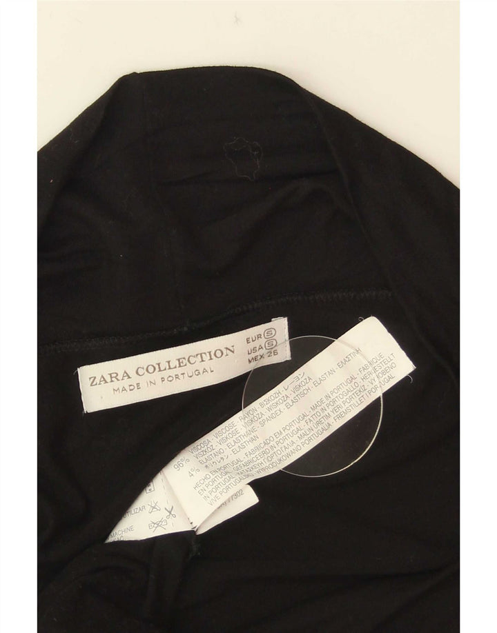 Zara Femme Robe Moulante UK 8 Petite Viscose Noire
