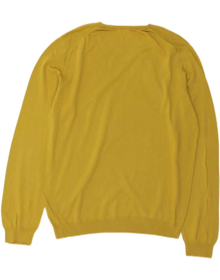 Massimo Dutti Pull col V pour homme en coton jaune Taille L