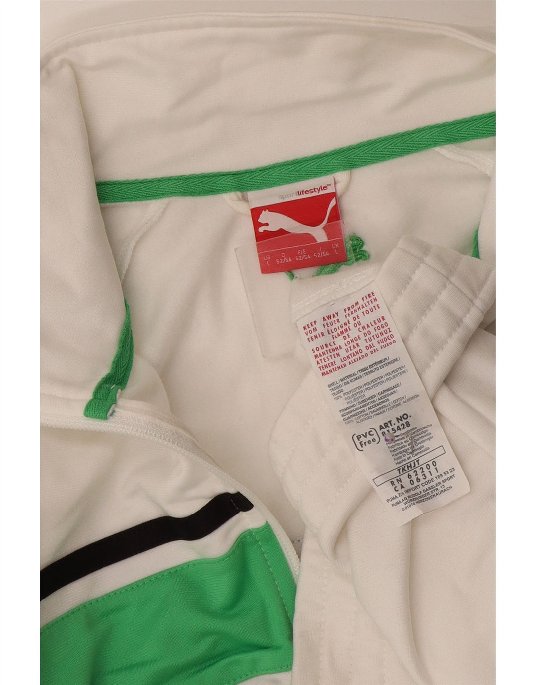 Puma Veste de survêtement pour homme Large Blanc Colorblock Polyester Sports