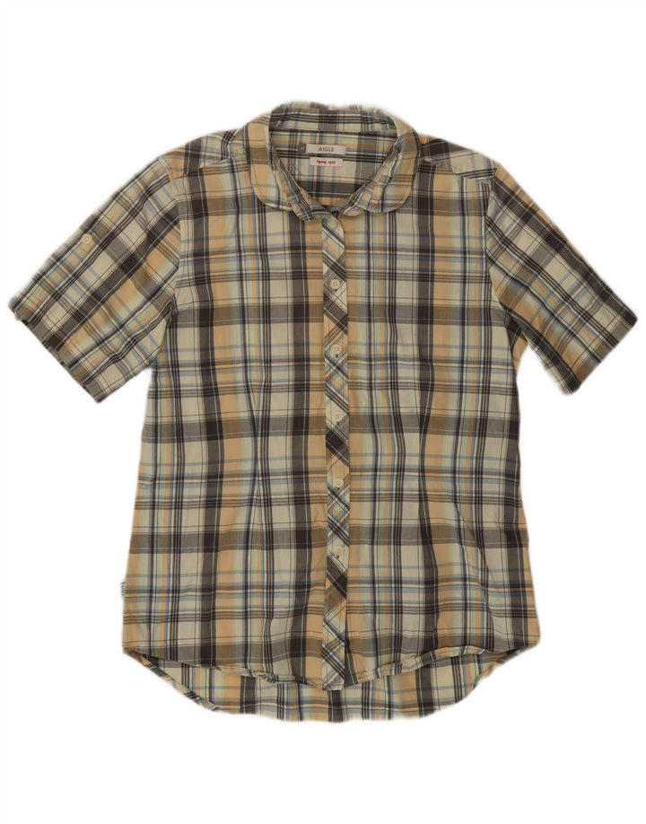 Aigle Chemise À Manches Courtes Femme EU 40 Medium Multicolore Plaid Coton