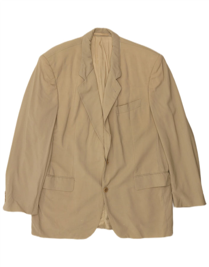 HUGO BOSS Veste Blazer 2 Boutons Homme UK 38 Beige Moyen Laine Vierge