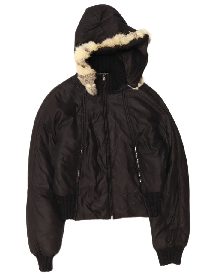 TRUSSARDI JEANS Veste matelassée à capuche IT 44 Medium Noir Polyamide Femme