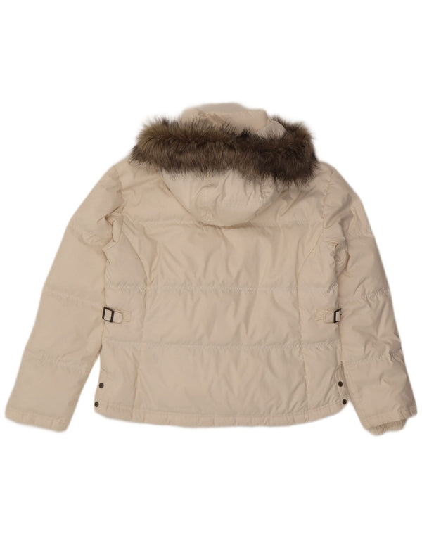 COLUMBIA Veste matelassée à capuche pour femme UK 18 XL Blanc Polyester