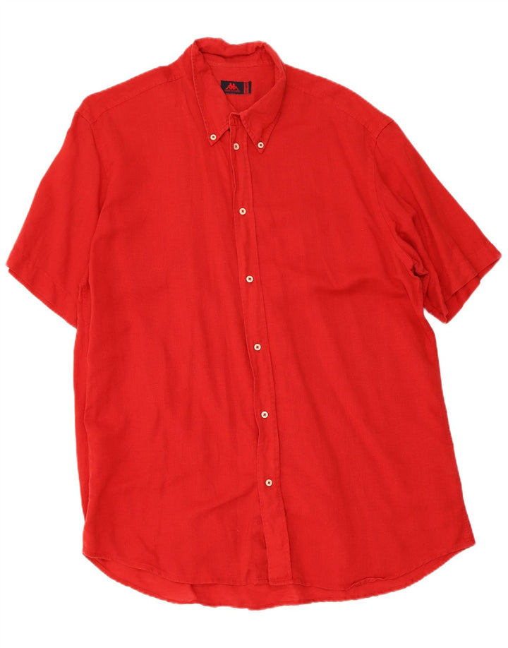 Kappa Chemise à manches courtes pour homme 2XL Rouge Coton