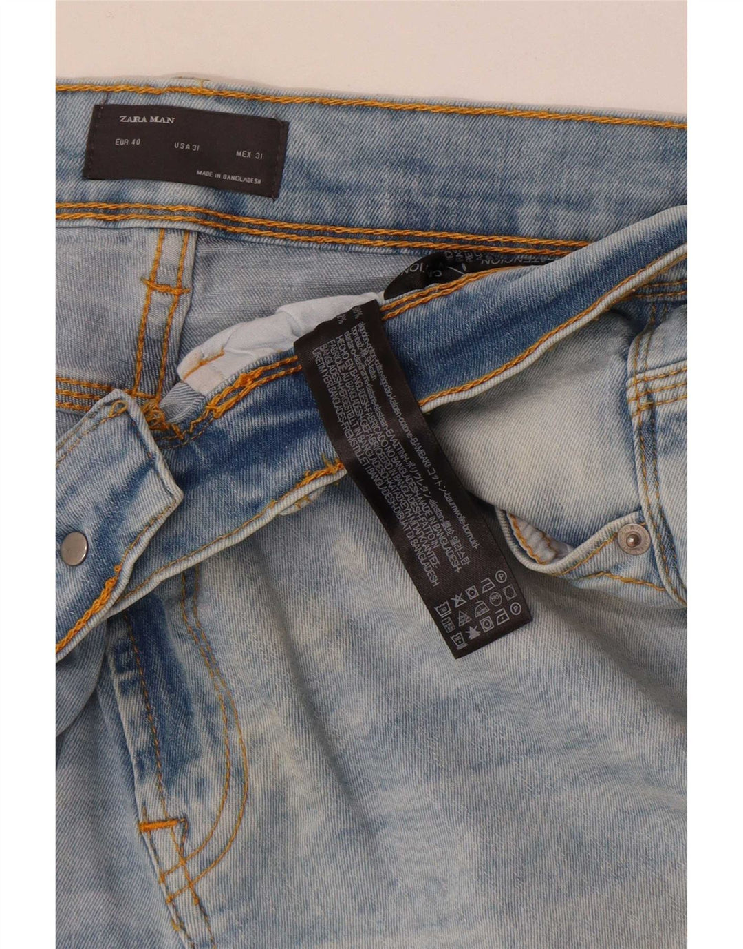 Zara Jean Slim Homme EU 40 Moyen W31 L26 Bleu Coton