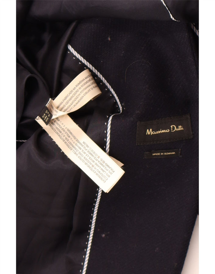 Massimo Dutti Manteau Femme EU 40 Laine Bleu Marine Moyen