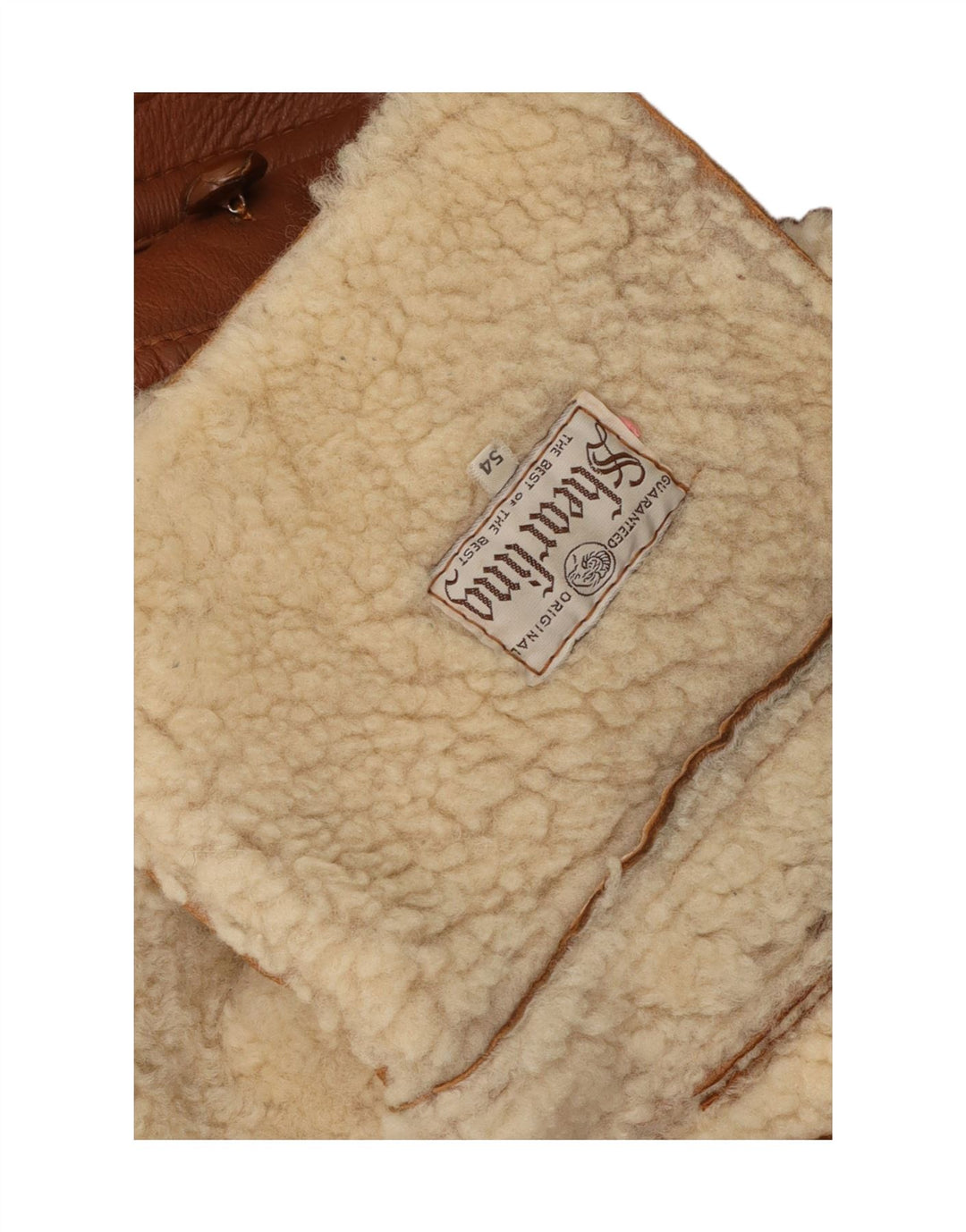 Veste en peau de mouton à double boutonnage vintage pour hommes IT 54 2XL Marron