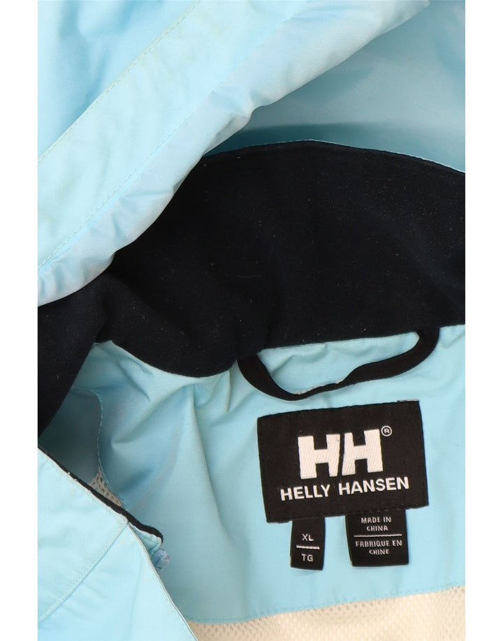 Helly Hansen Veste de pluie à capuche pour femme UK 18 XL Bleu Polyester