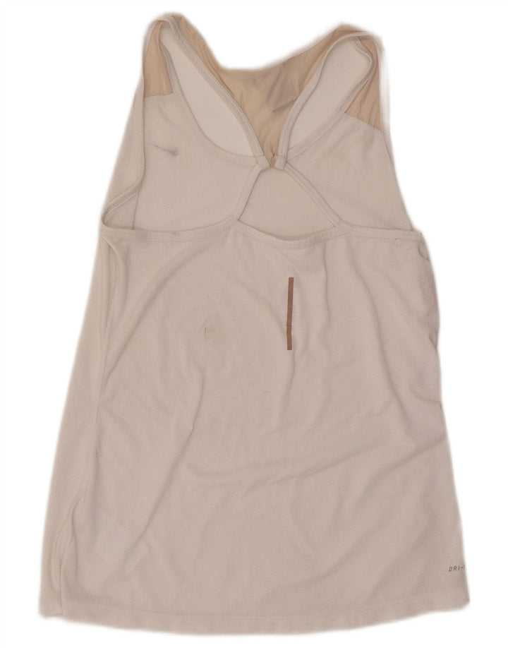 Nike Womens Dri Fit Débardeur UK 14 Large Blanc Cassé Polyester