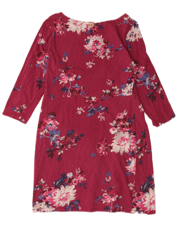 Joules Robe fourreau à manches 3/4 pour femme UK 14 Grand coton floral rose