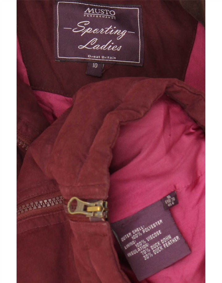 Musto Veste matelassée surdimensionnée pour femme UK 10 Petit Marron Polyester