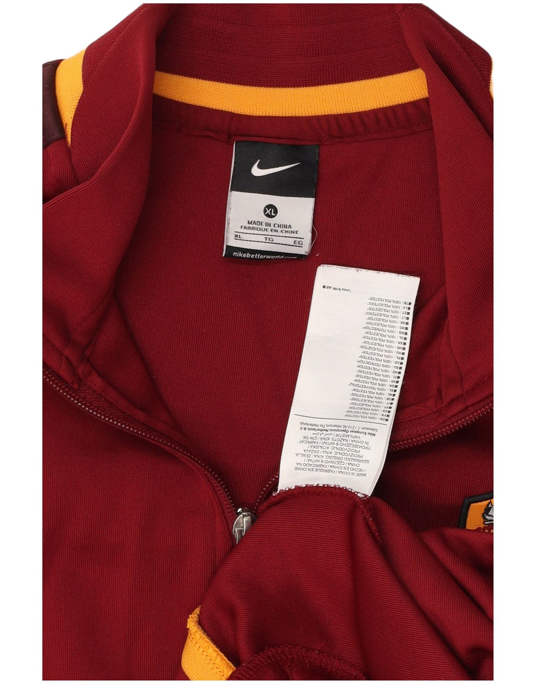 NIKE Hommes As Roma Survêtement Top Veste XL Rouge Colorblock Polyester