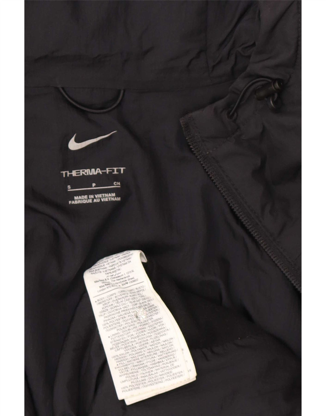 Nike Veste de survêtement à capuche Therma-Fit pour homme Petit Noir Polyester