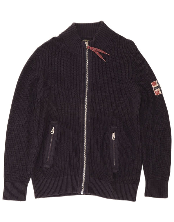 NAPAPIJRI Pull Cardigan Géographique Homme Large Bleu Marine Coton