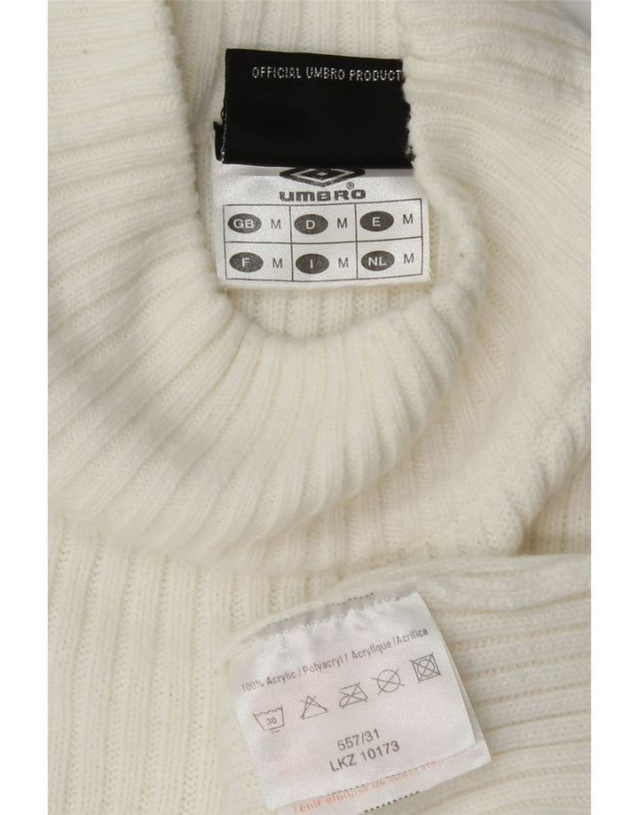 UMBRO Pull graphique à col roulé pour femme UK 16 Acrylique blanc moyen