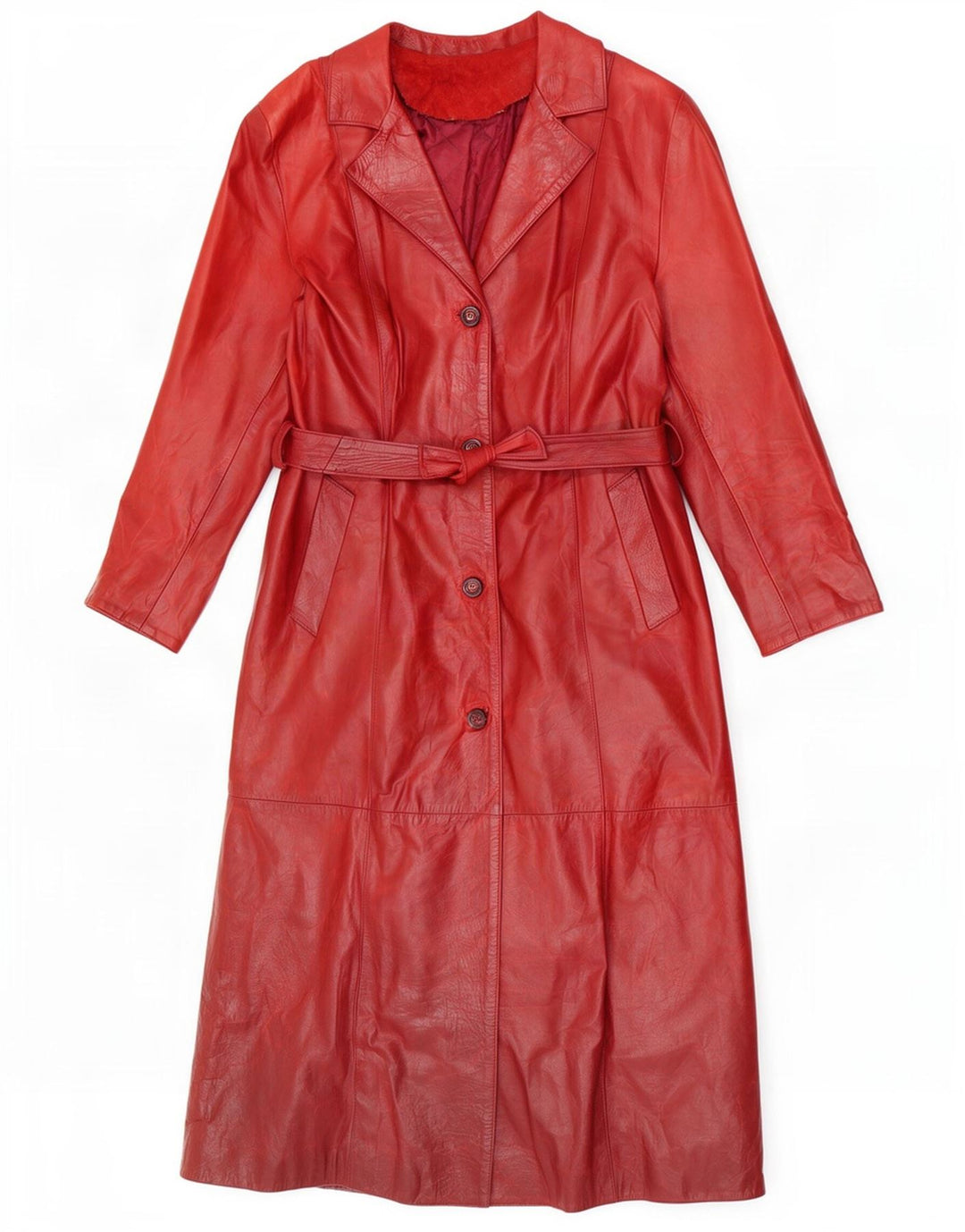 Davin Manteau en cuir pour femme IT 44 Rouge moyen