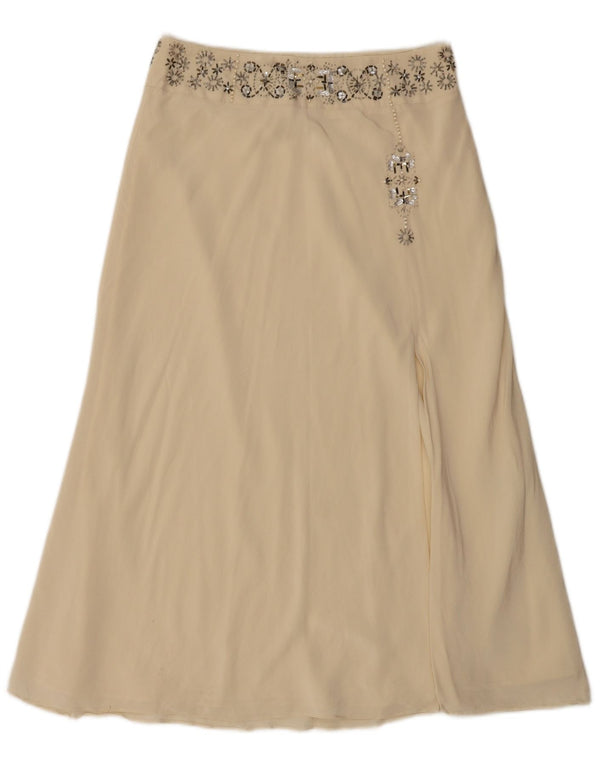 Coast Jupe trapèze pour femme UK 10 Small W28 Soie beige