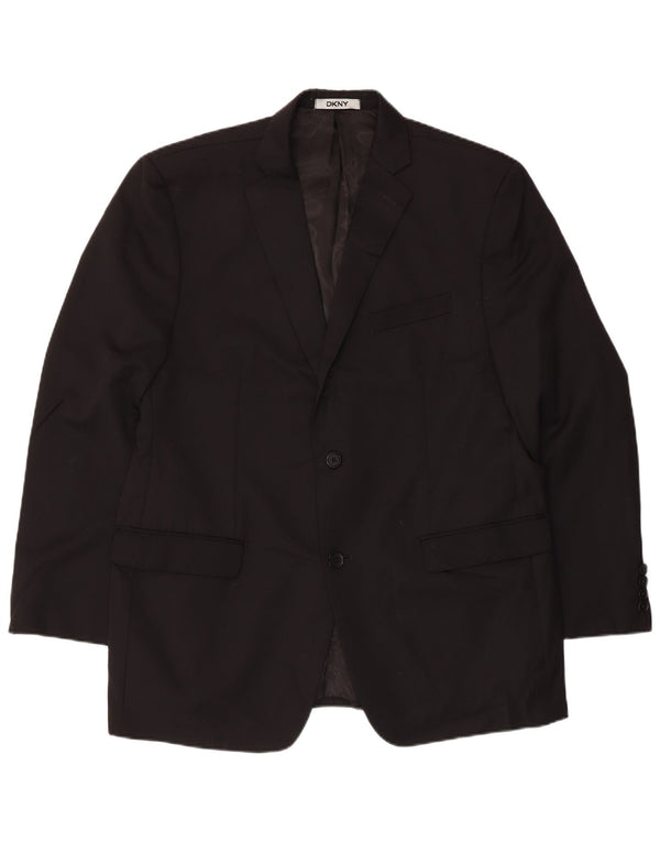 Dkny Veste blazer à 2 boutons pour homme UK 44 2XL Laine noire