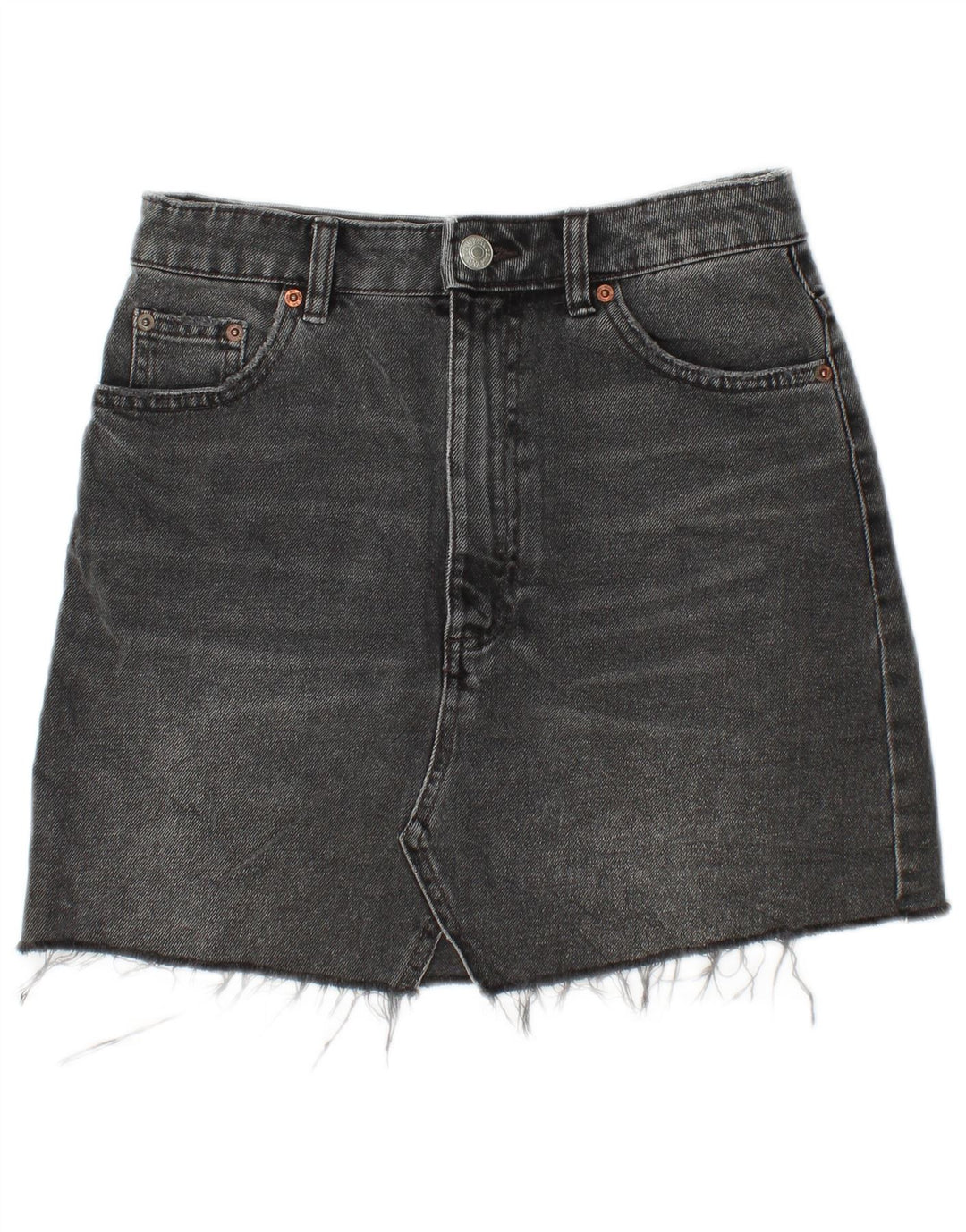 Zara Femme Mini Jupe En Jean Petit W26 Coton Noir