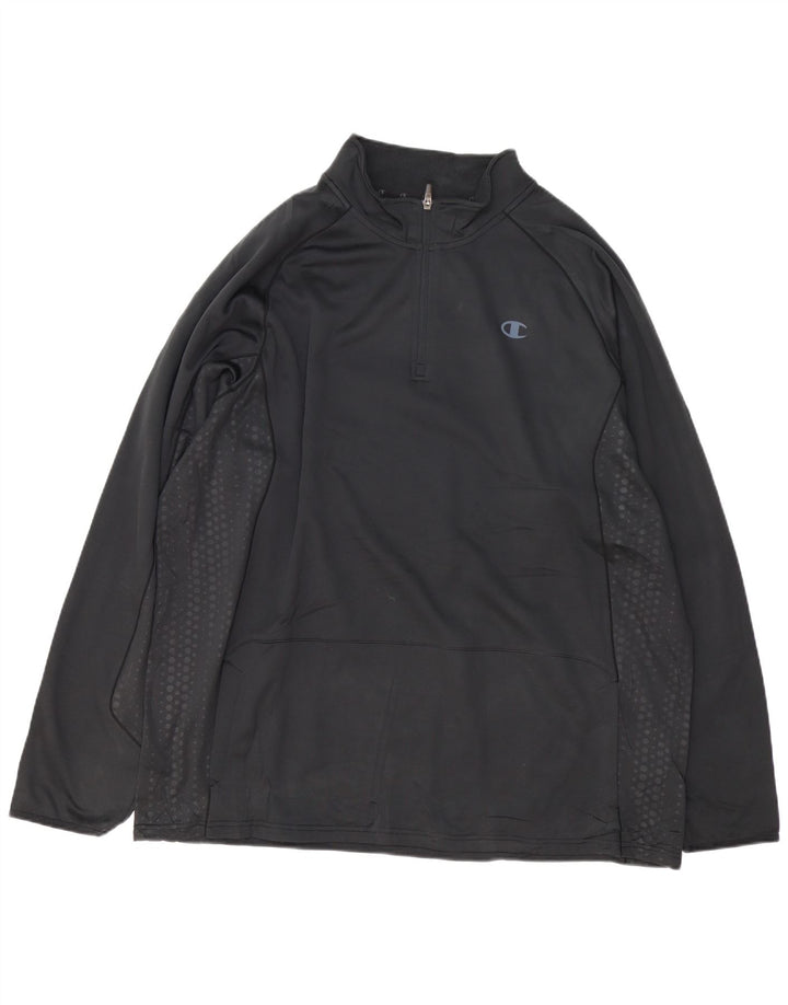 CHAMPION Haut de survêtement à col zippé pour hommes 2XL Polyester tacheté noir
