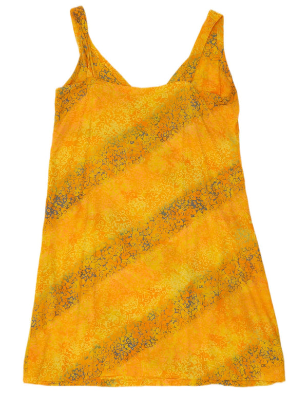vintage Femme Robe d’été UK 14 Moyen Jaune Paisley