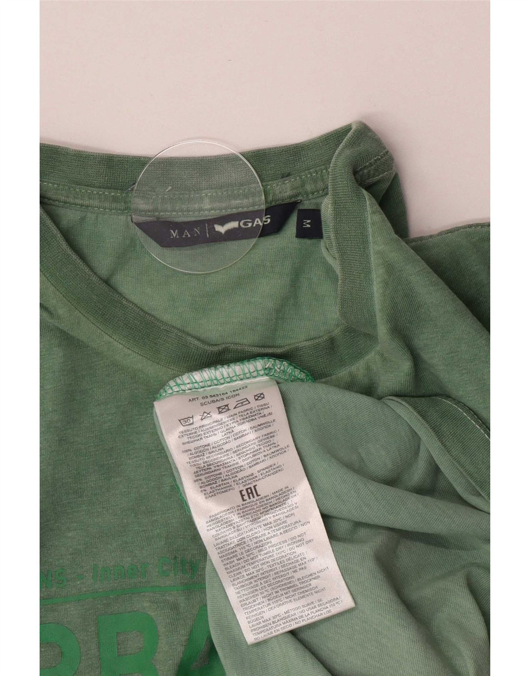Gas T-Shirt Graphique Homme Vert Moyen Coton