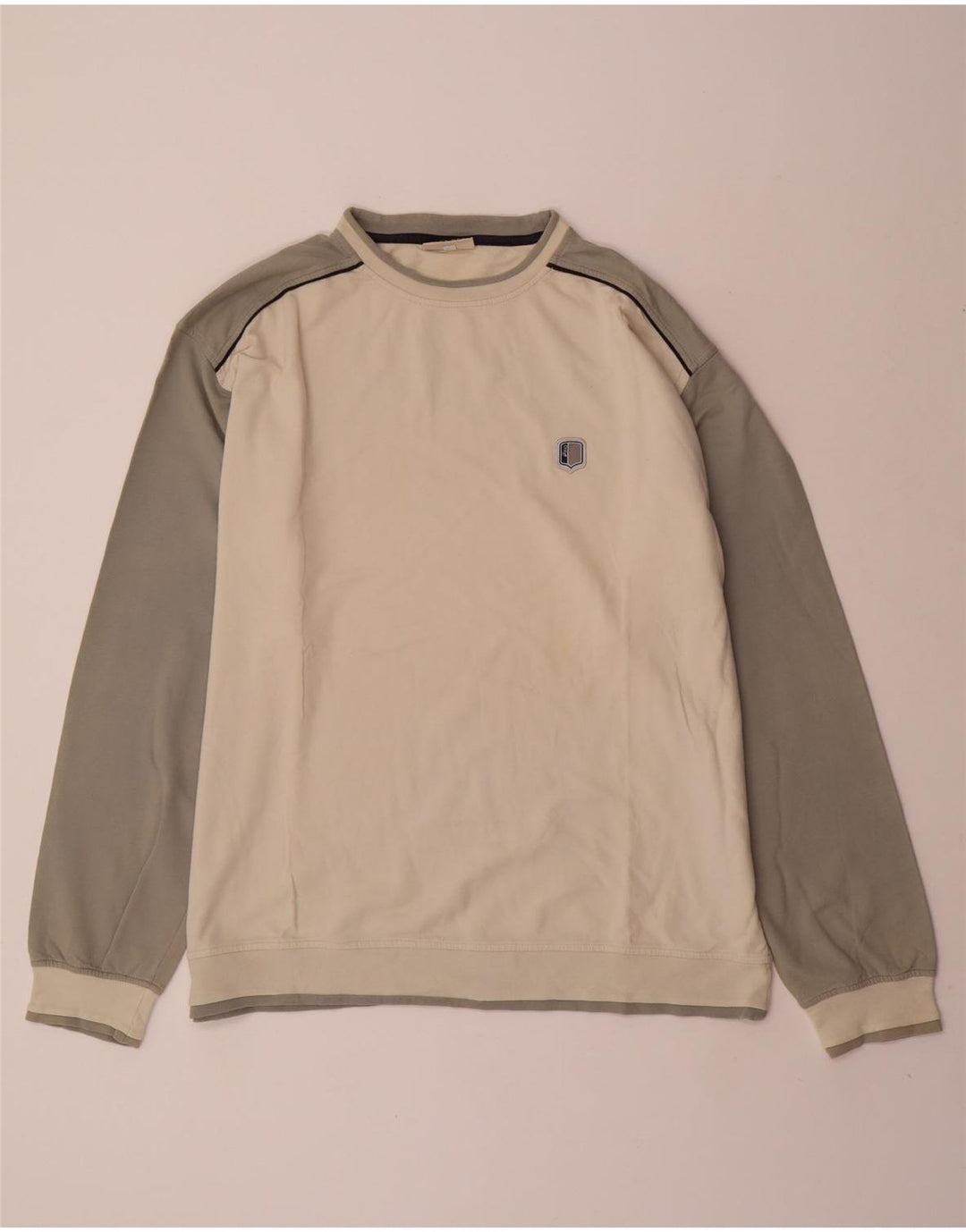 ASICS Sweat-shirt pour homme en coton color block blanc cassé 2XL