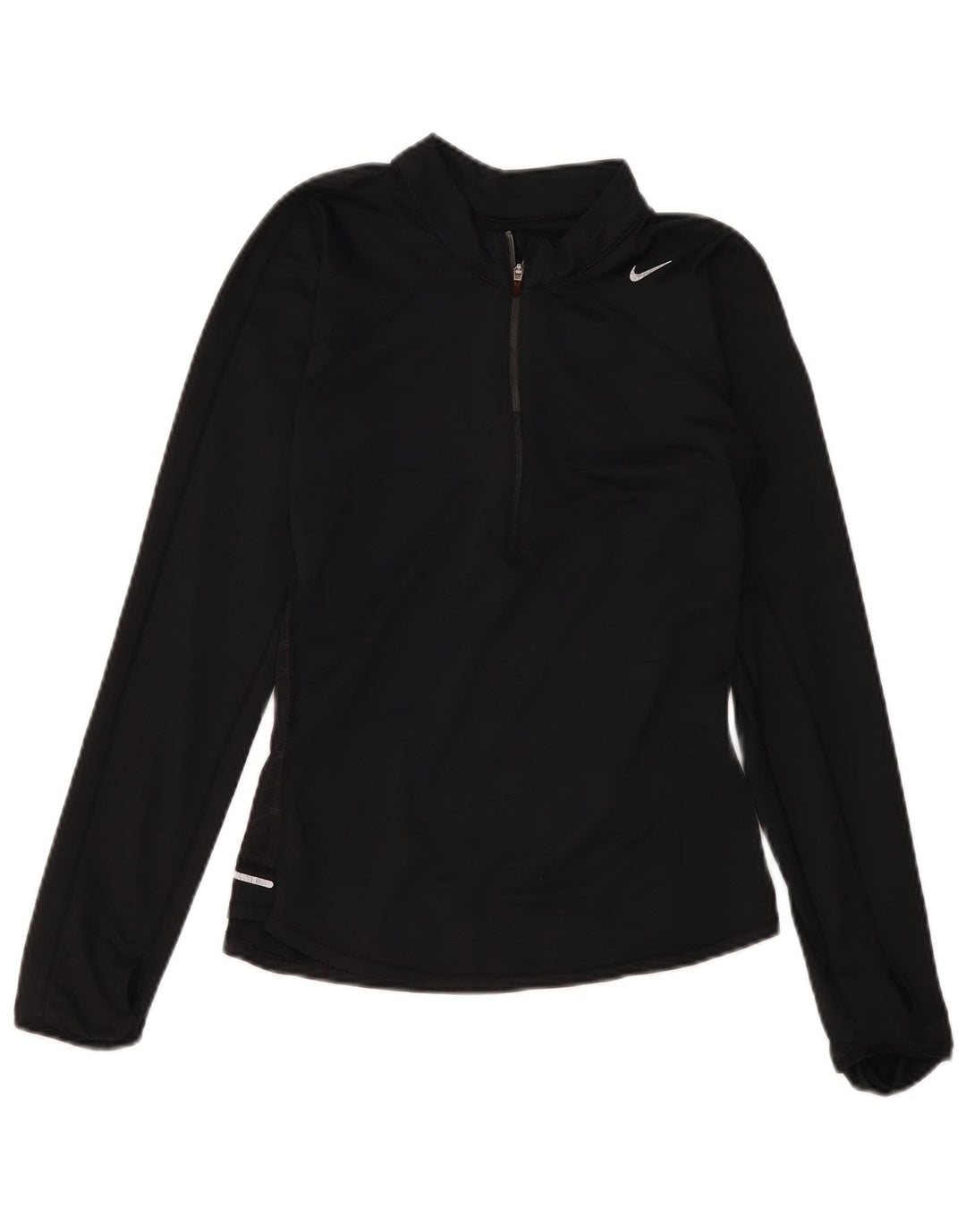 Nike Haut de survêtement Dri Fit à col zippé pour femme UK 12 Noir moyen