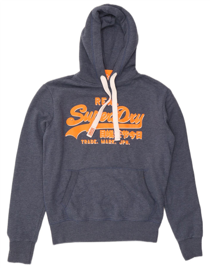 Superdry Pull à Capuche Graphique Homme Bleu Moyen Coton