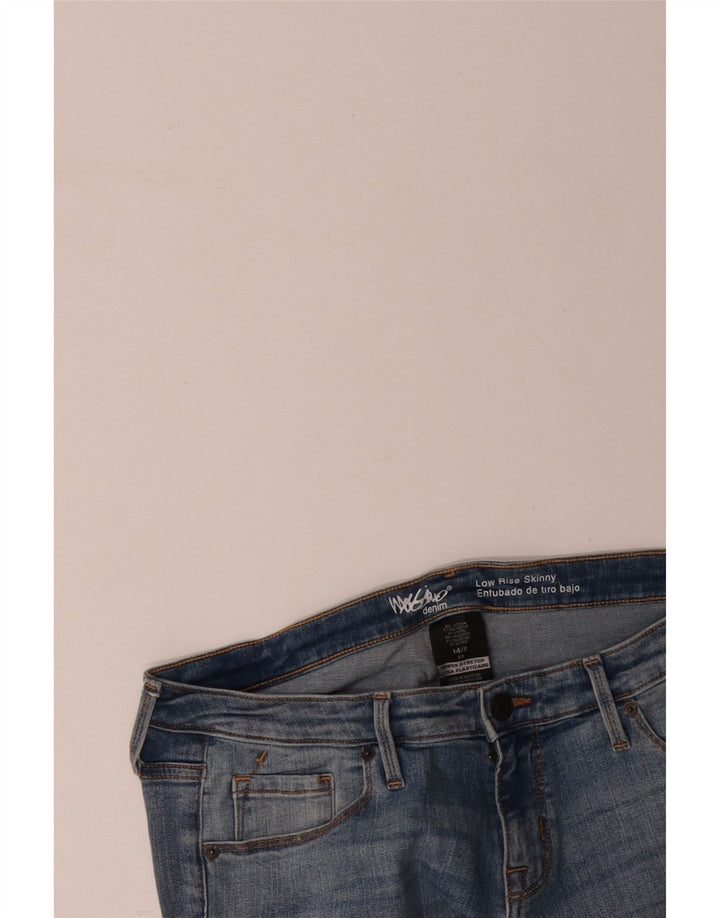 MOSSIMO Jean skinny taille basse pour femme US 14 Large W34 L28 Bleu Coton