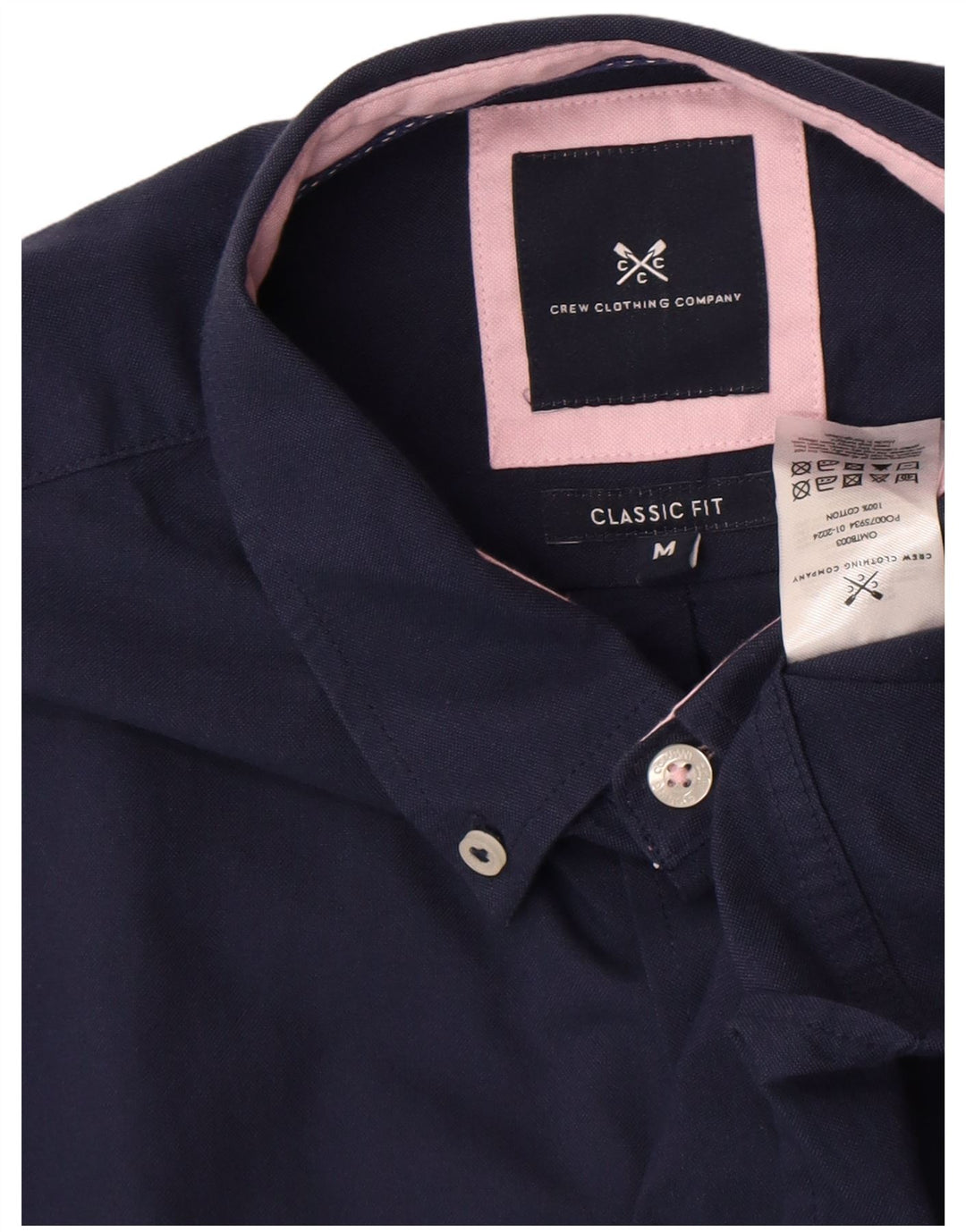 Crew Clothing Chemise Coupe Classique Homme Bleu Marine Moyen Coton