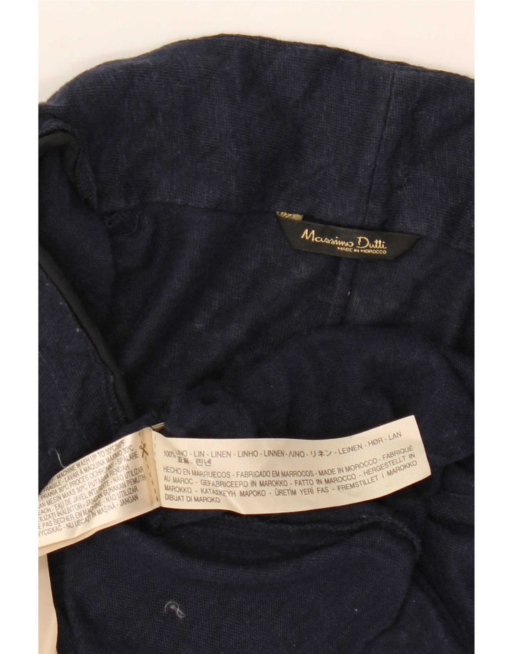 Massimo Dutti Chemisier Femme Top UK 18 XL Bleu Marine Lin