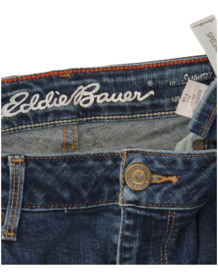 Eddie Bauer Jean droit légèrement courbé pour femme US 10 Large W30 L33 Bleu