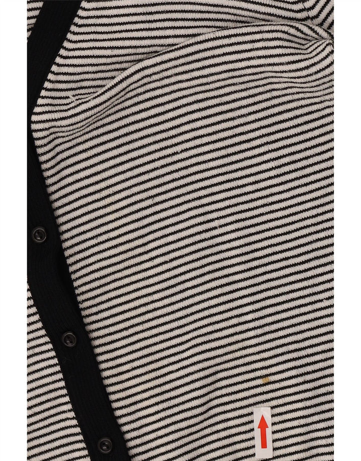 Zara Womens Cardigan Sweater UK 12 Rayonne rayée noire moyenne