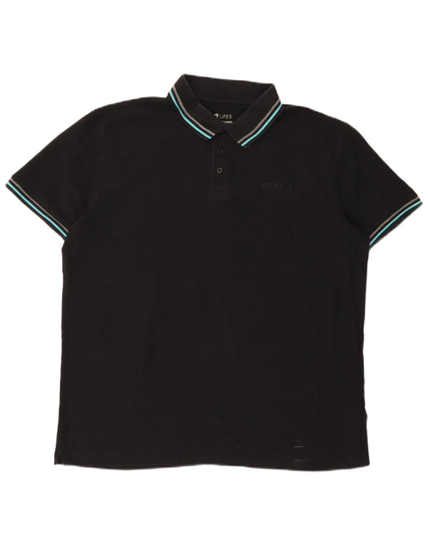 Lotto Polo Life's pour homme 2XL en coton noir
