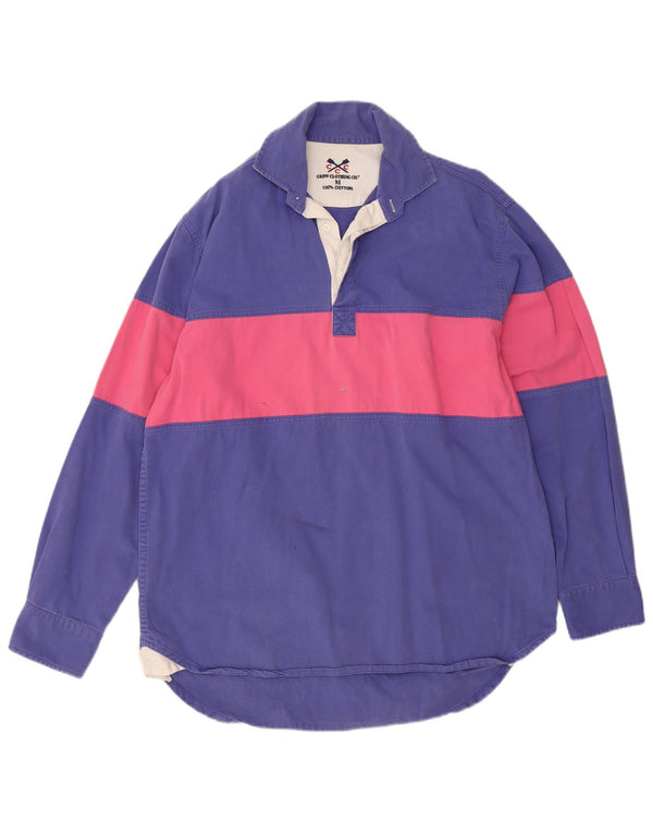 Crew Clothing Polo de Rugby à Manches Longues Homme Bleu Moyen Colorblock